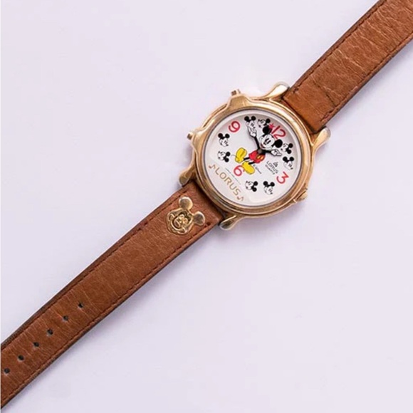 VINTAGE WALT DISNEY LORUS MICKEY MOUSE MUSICAL WATCH! - Picture 4 of 7